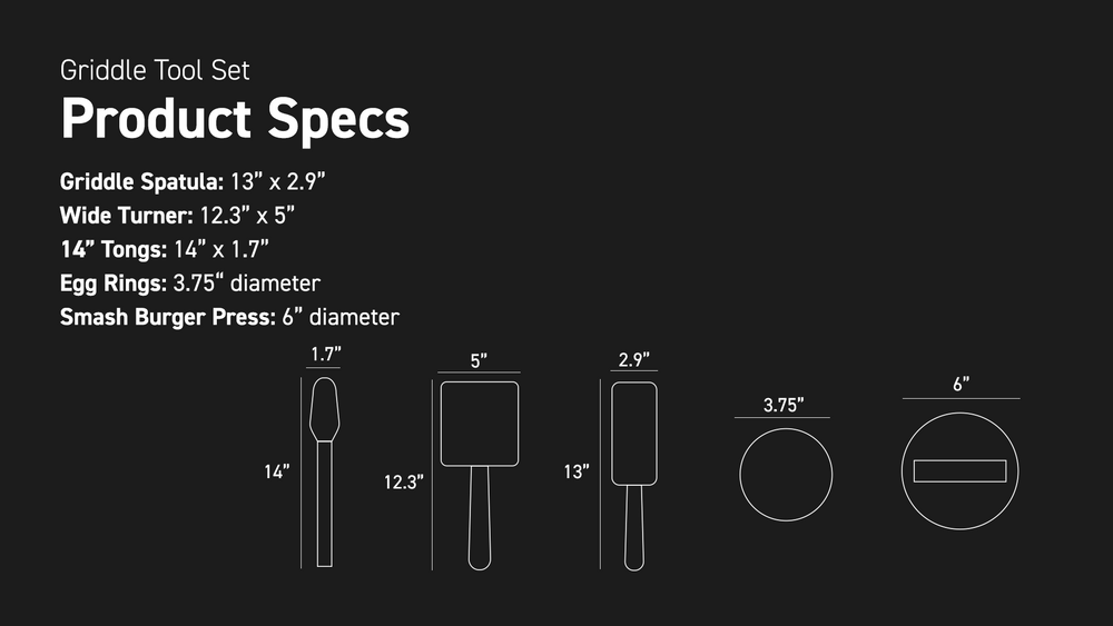 Product Spec dimensions