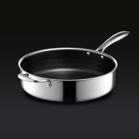 Hybrid Deep Sauté Pan with Lid, 5.5Qt – HexClad Cookware