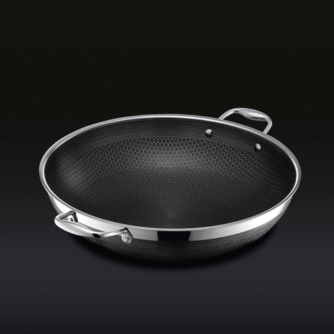 HexClad Hybrid Nonstick 14-Wok with Tempered Glass Lid, Dishwasher and Oven  Safe, Induction Ready, Compatible with All Cooktops