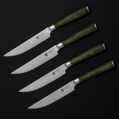 Master Series Japanese Damascus Steel Steak Knife Set, 4pc – HexClad  Cookware