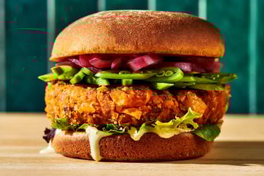 Crispy White Bean & Sweet Potato Veggie Burger