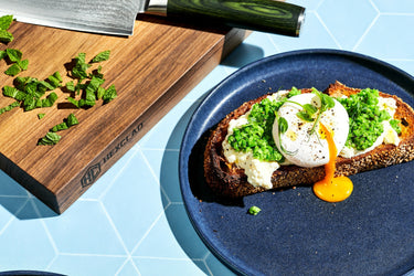 Mint Peas and Ricotta Toasts with Poached Eggs