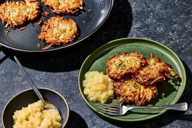 German Potato Pancakes with Apple Compote