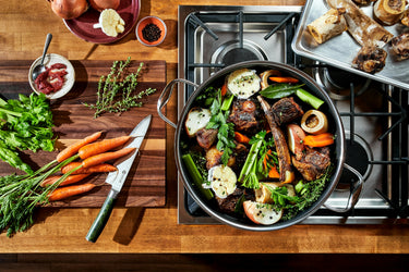 Bone Broth Ingredients in 12qt Stock Pot