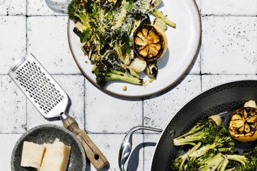 Grilled Lemon Broccoli with Pistachio-Parmesan Sprinkles