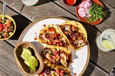 Blackened Fish Tacos with Watermelon Pico de Gallo