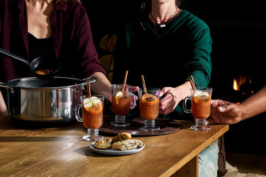 Dirty Martini next to HexClad