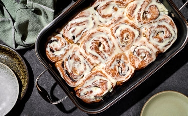 Gooey Cinnamon Buns with Cream Cheese Glaze