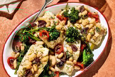 Mediterranean White Wine Steamed Fish Dinner