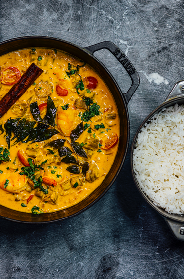 Okra and Shrimp Coconut Curry