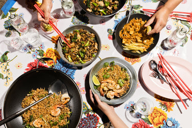14 inch wok with handles serving stir fry rice