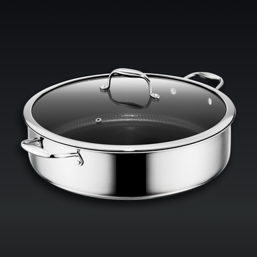 Hybrid Deep Sauté Pan with Lid, 10-QT