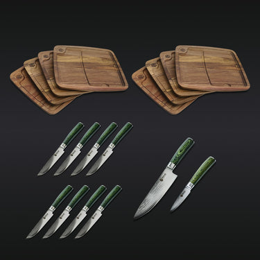 16pc Steak Knife and Bistecca Plate Set + 8" Chef