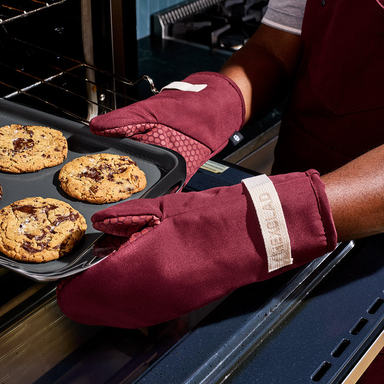 Eco Modern Oven Mitt Set - Crimson