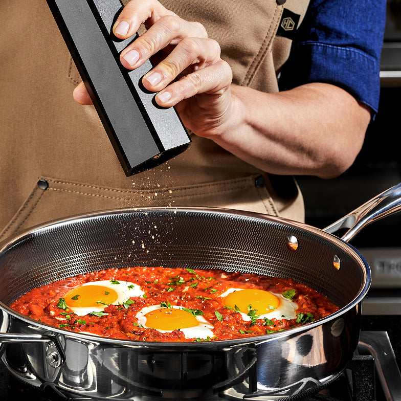 Hybrid Deep Sauté Pan with Lid, 3.3-Qt