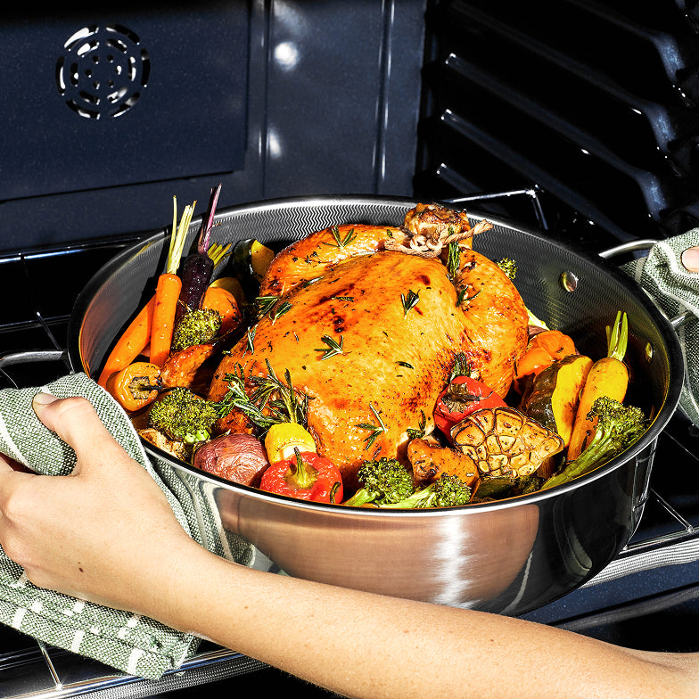 Hybrid Deep Sauté Pan/Chicken Fryer with Lid, 7-Qt