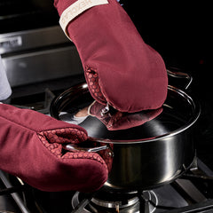 Eco Modern Oven Mitt Set - Crimson