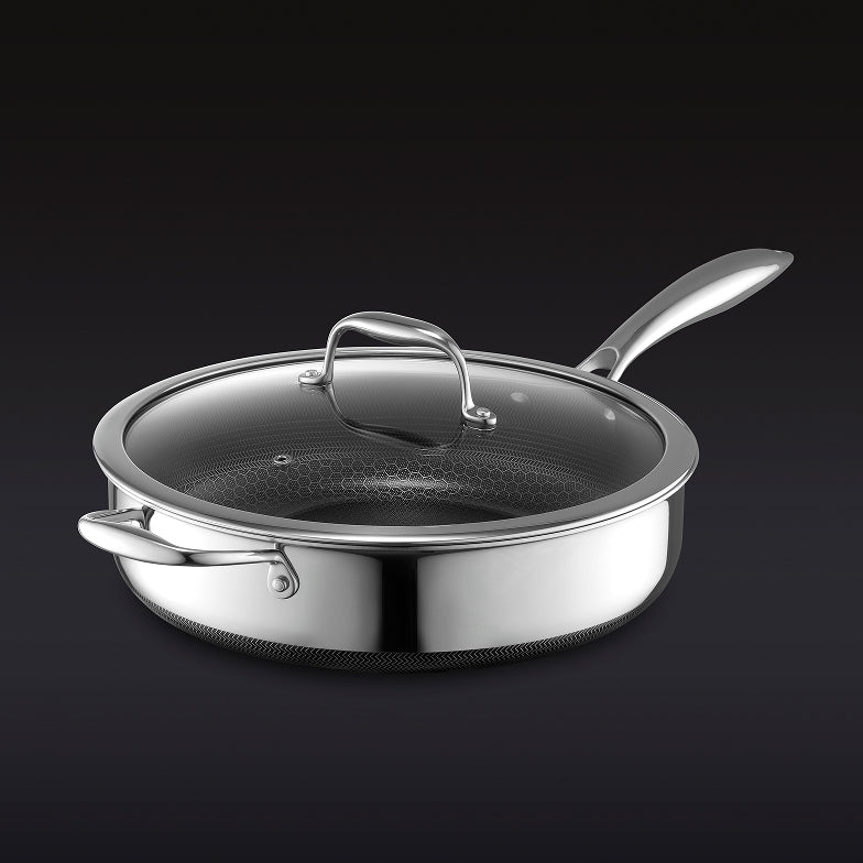 Hybrid Deep Sauté Pan with Lid, 4.5-Qt