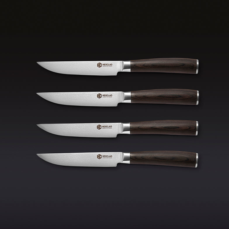 Damascus Steel Steak Knife Set, 4-pc (Espresso)