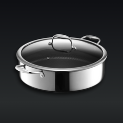 Hybrid Deep Sauté Pan/Chicken Fryer with Lid, 7-Qt