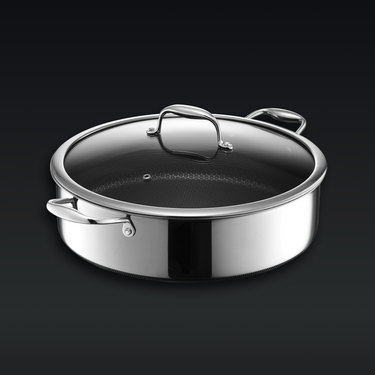 Hybrid Deep Sauté Pan/Chicken Fryer with Lid, 7-Qt