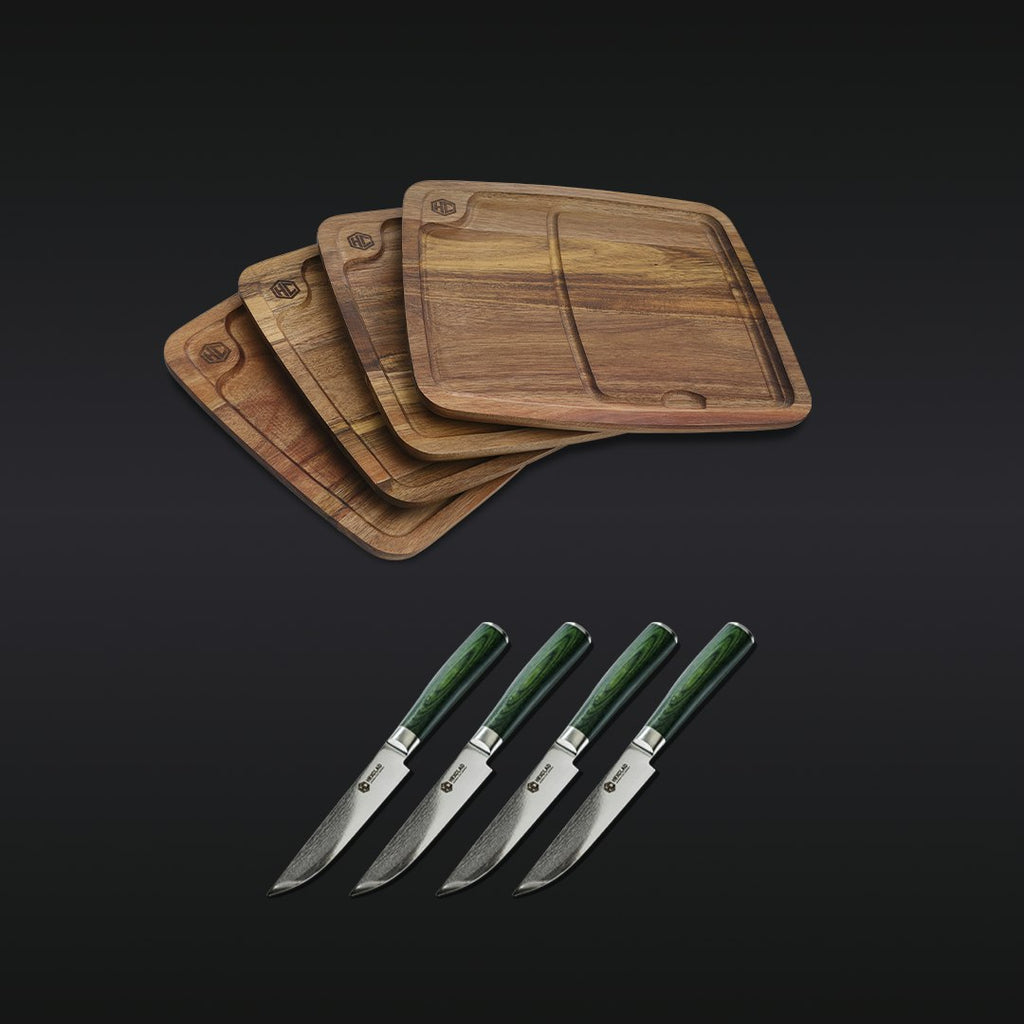 Steak Knife & Bistecca Plate Set, 8-pc (Green) — Default Title
