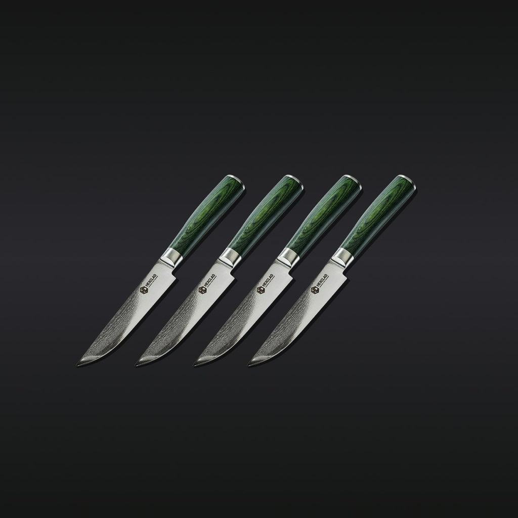 Damascus Steel Steak Knife Set, 4-pc (Espresso)