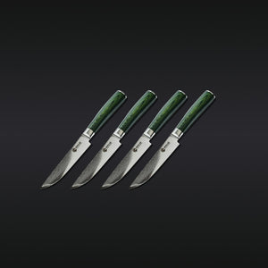 Damascus Steel Steak Knife Set, 4pc