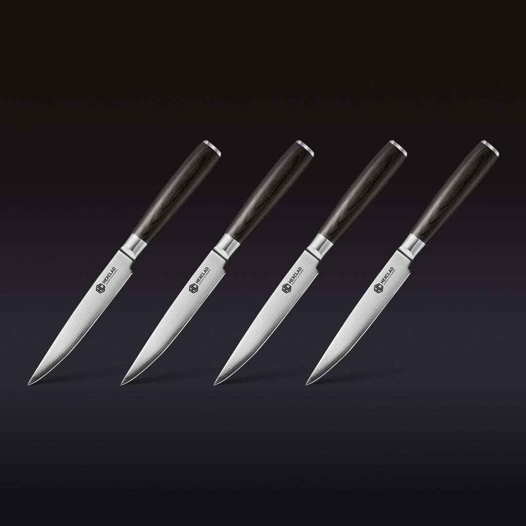 Damascus Steel Steak Knife Set, 4-pc (Espresso) — Default Title