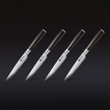 Damascus Steel Steak Knife Set, 4-pc (Espresso)