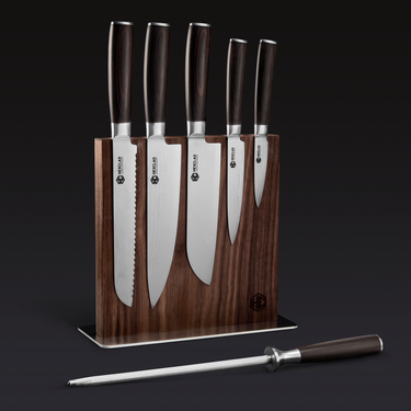 Damascus Steel Knife Set, 7-Piece Espresso