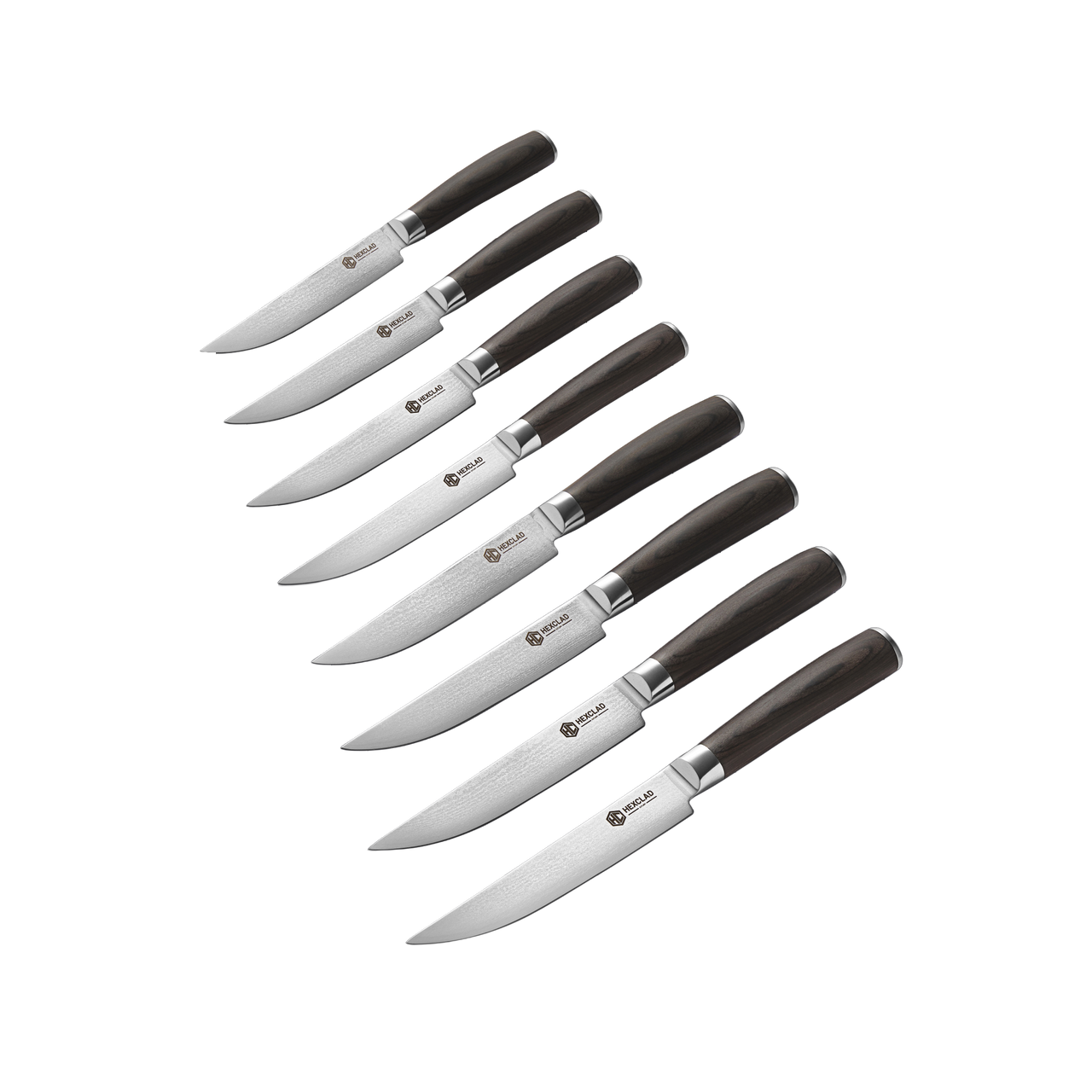Damascus Steel Steak Knife Set, 8-pc (Espresso)