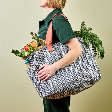 Eco Modern Market Bag (Chevron-Slate)