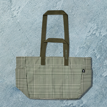 Eco Modern Market Bag (Houndstooth-Forest)