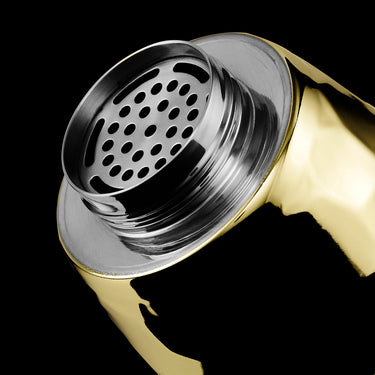 hexclad cocktail shaker open close up on a black background