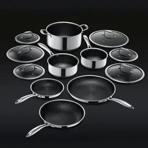 Anolon X Hybrid Nonstick Aluminum Nonstick Cookware Induction Pots and Pans  Set, 10-Piece, Super Dark Gray 