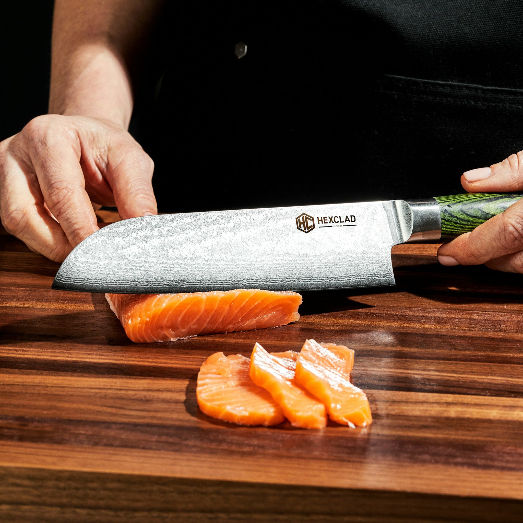 Damascus Steel Santoku Knife, 7" - Thumbnail 2