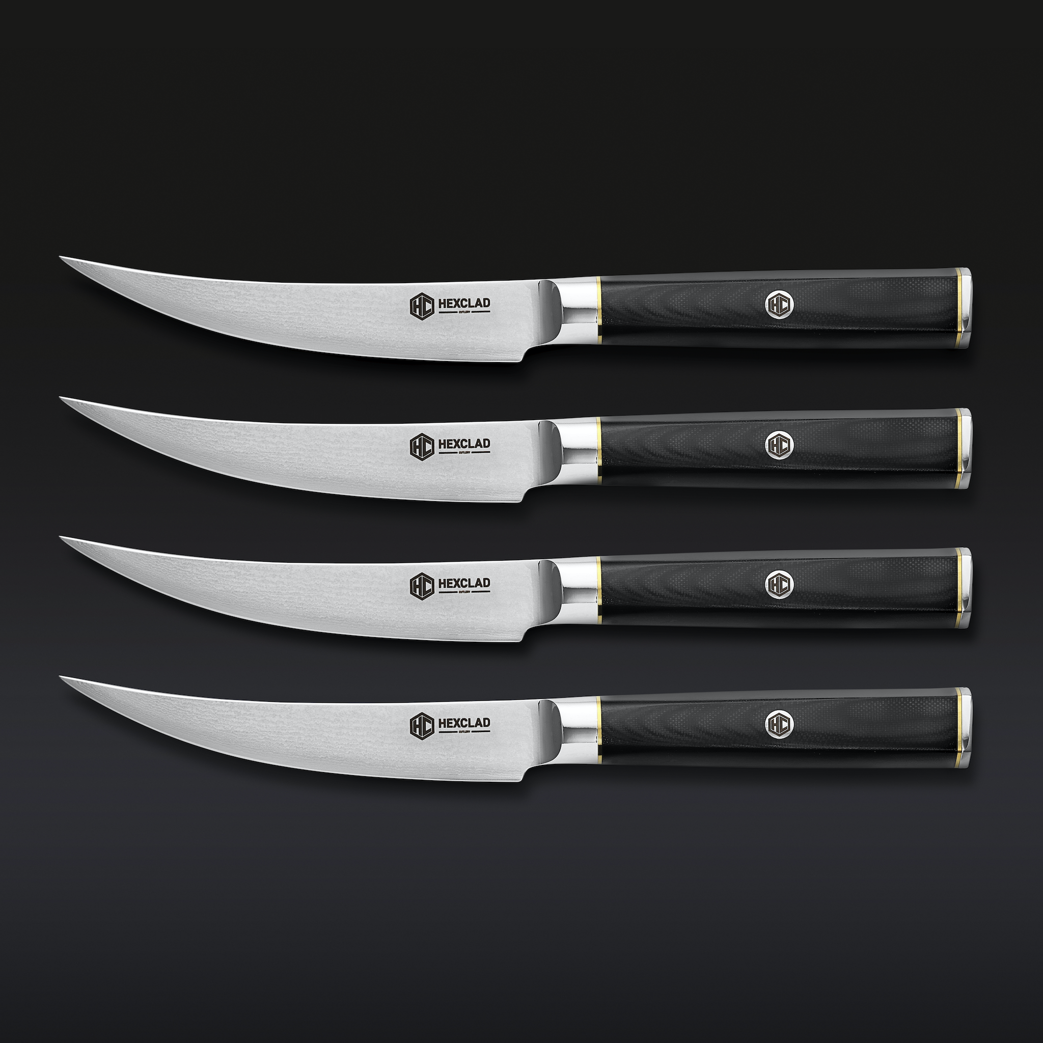 Damascus Steel Steak Knife Set, 4-pc - Thumbnail 2