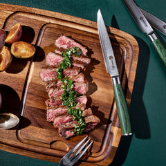 Damascus Steel Steak Knife Set, 4-pc (Green)