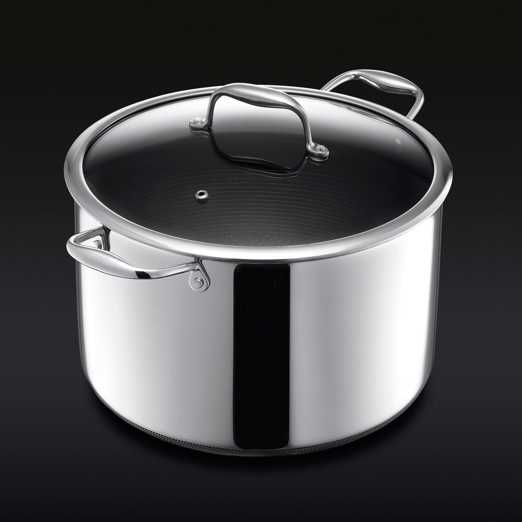 Hybrid Stock Pot with Lid, 10-Qt