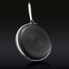 Underside of HexClad hybrid fry pan