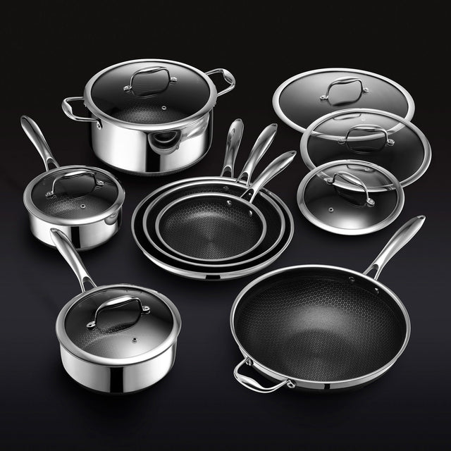 13 Piece Cookware Set With Lids HexClad Hexclad Cookware