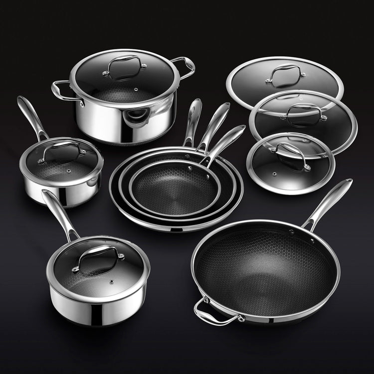 13 Piece Cookware Set With Lids HexClad Hexclad Cookware