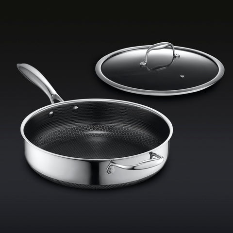 Hybrid Deep Sauté Pan with Lid, 4.5-Qt