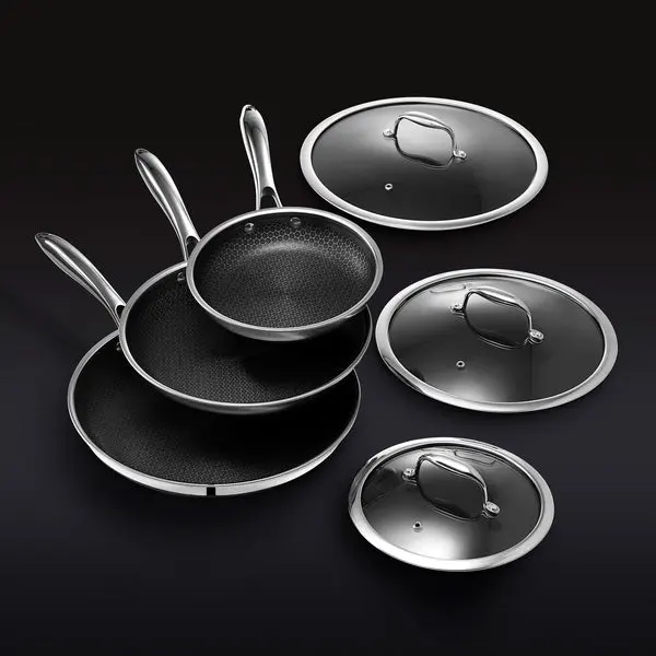 Anolon X Hybrid 7pc Nonstick Induction Cookware Set Super Dark Gray