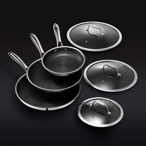 6pc HexClad Hybrid Cookware Set w/ Lids