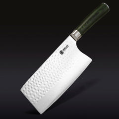 Damascus Steel Cleaver, 7" (Green)