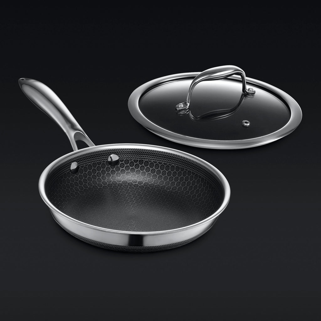 HexClad 8 inch Hybrid Stainless Steel Frying Pan, Nonstick