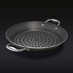 HexClad Barbeque Grill Pan, Hybrid Nonstick Surface, Perforations for Smoking, Dishwasher and Metal Utensil-Friendly
