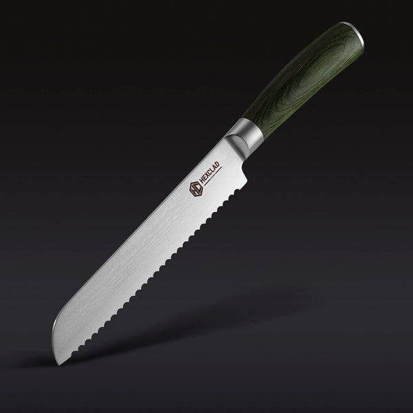 Damascus Steel Serrated Bread Knife, 8